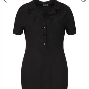 Boohoo black midi dress